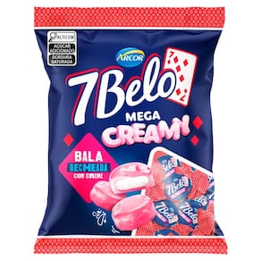 Bala 7 Belo Mega Creamy Recheada com Creme 90g