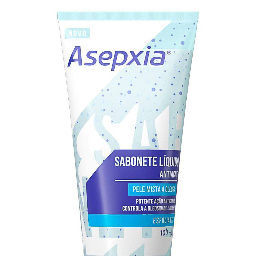 Sabonete Líquido Asepxia Esfoliante Pele Mista a Oleosa 100ml
