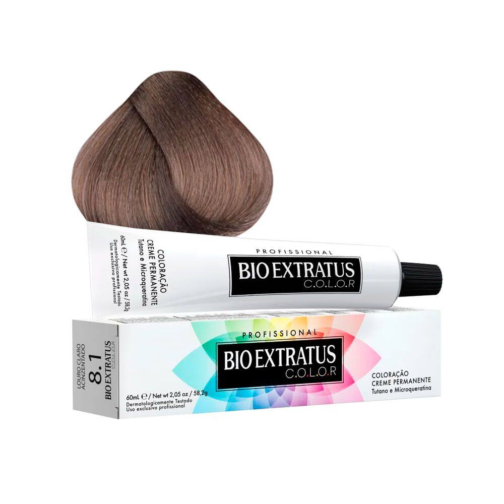 Tintura Creme Bio Extratus Color Louro Claro Acinzentado 8.1 60ml