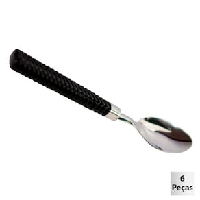 Colher de Mesa Inox 6 Peças Gramado Preto - Tudo em Caixa