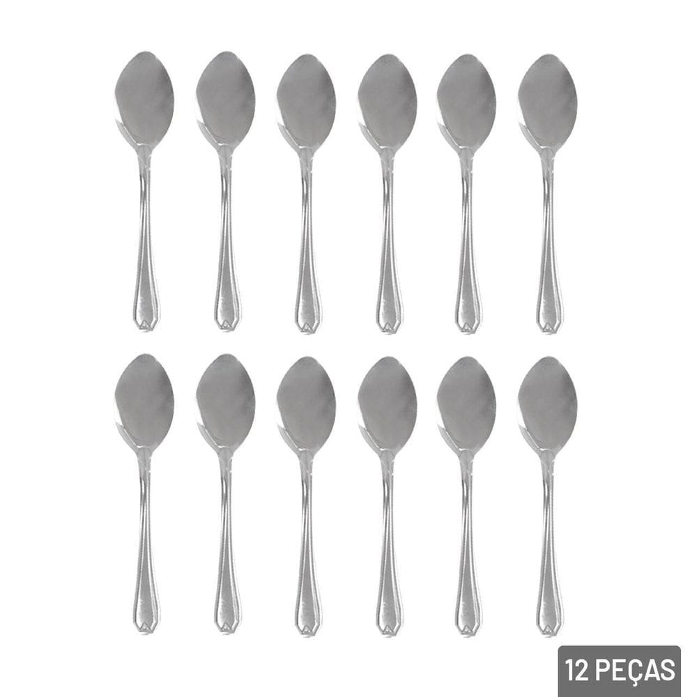 Colher de Mesa Inox 12 Peças - Tudo em Caixa