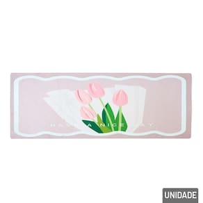Tapete de PVC Absorvente 120x40cm Estampa de Flor - Tudo em Caixa