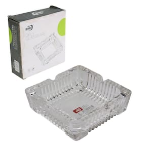 Cinzeiro de Vidro Quadrado 10,5cm Gracioso - Tudo em Caixa