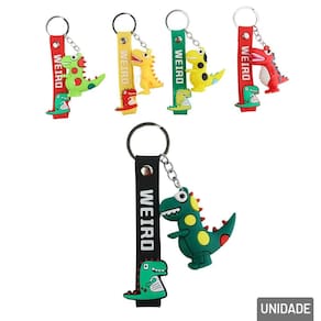 Chaveiro de Silicone Dinossauro Color - Tudo em Caixa