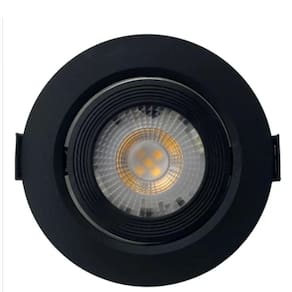 Spot Led Slim 5w 2700k Redondo Preto Embutir - Areas Internas