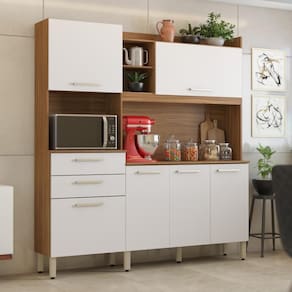 Cozinha Compacta 6 Pts 2 Gavetas Select Amendola/branco Demóbile Amendola/branco