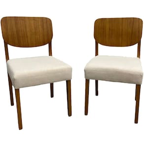 Kit 2 Cadeiras Barcelona Madeira Tecido Boucle HR Cor Bege