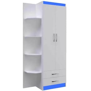 Guarda Roupa Infantil com Cantoneira Evidencia 2 Portas Cor Azul