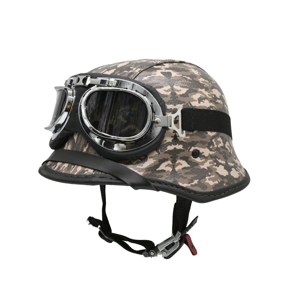 Capacete Bike/Scooter Alemão Camuflado Marrom Fume G