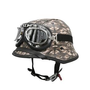 Capacete Bike/Scooter Alemão Camuflado Marrom Espelhado Gg