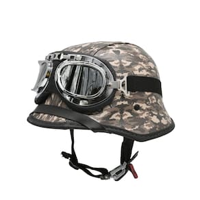 Capacete Bike/Scooter Alemão Camuflado Marrom Espelhado Gg