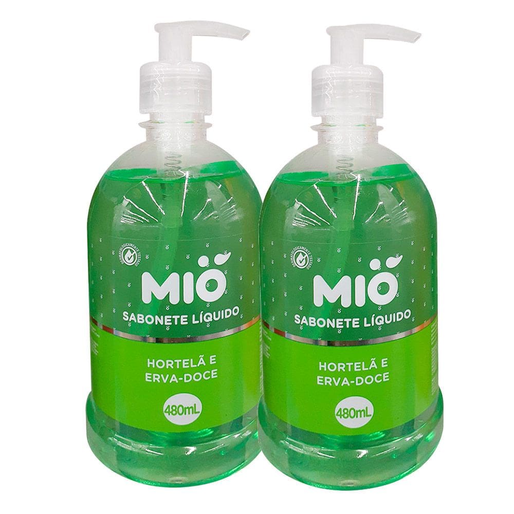 Kit 2 Sabonete Líquido Mió Hortelã e Erva Doce 480ml