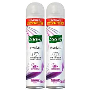 Kit 2 Desodorante Suave Invisível Aerossol Antitranspirante 48h 200ml