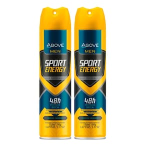 Kit 2 Desodorante Antitranspirante Above Men Sport Energy Aerossol com 150ml