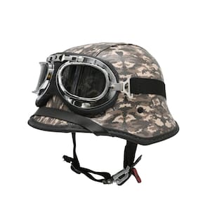 Capacete Bike/Scooter Alemão Camuflado Marrom Fume G