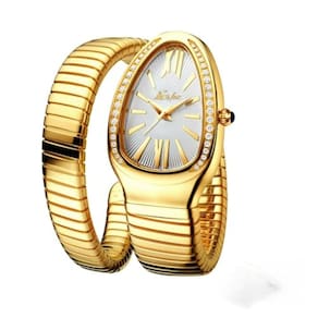 Relógio KLSKLYL Dress Shape Snake Shape Bracelete Feminino Impermeável