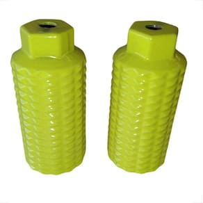 Par Apoio Pedaleira Bmx Pezinho Trolhão Suporte De Pé Aluminio Amarelo Neon Bicicleta Bike