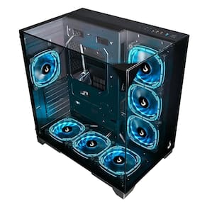 Gabinete Gamer Rise Mode Galaxy Full Glass S/Fan S/Fonte Mid Tower ATX Preto - RM-CA-FG-B