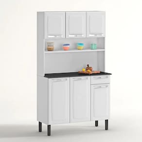 Kit Cozinha Rose Compacta Itatiaia em Aço 6 Portas 1 Gaveta Branca I3G1-105