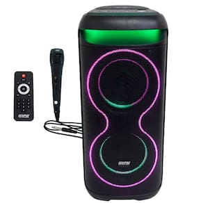 Caixa Som Torre Bateria Microfone 1200W Rms Bluetooth Portátil Fm Usb Controle Remoto Bivolt E206