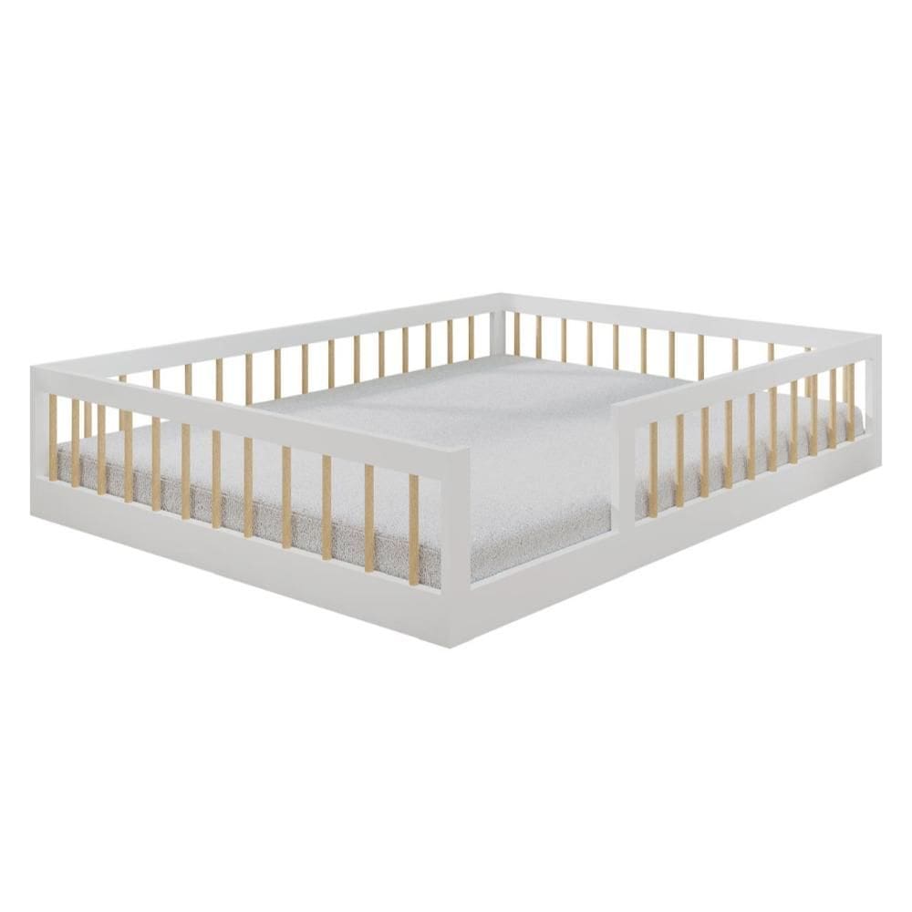 Cama Infantil Montessoriana Casal Tigus Cauã - Branco/Amadeirado