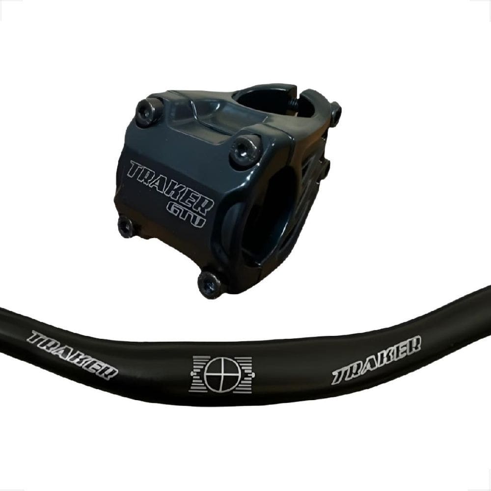 Kit Guidão e Mesa 31.8mm Gtu Falcon Traker Preto mtb Bicicleta montadinha motorizada freeride