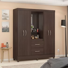 Guarda Roupa Roupeiro Capelinha 04 Portas Lord Café Touch Demóbile