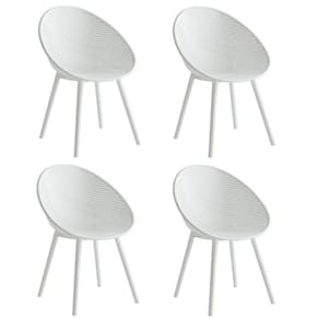 Kit com 4 Cadeiras para Jardim e Área Externa Drops Branco