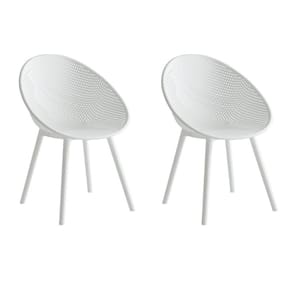 Kit com 2 Cadeiras para Jardim e Área Externa Drops Branco
