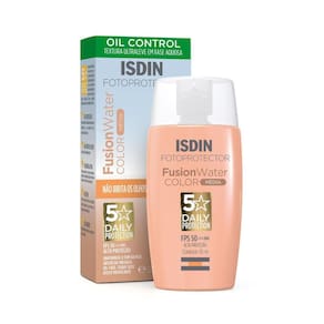 Protetor Solar Facial Isdin Fusion Water 5 Stars Color FPS 50 Cor Média 50ml