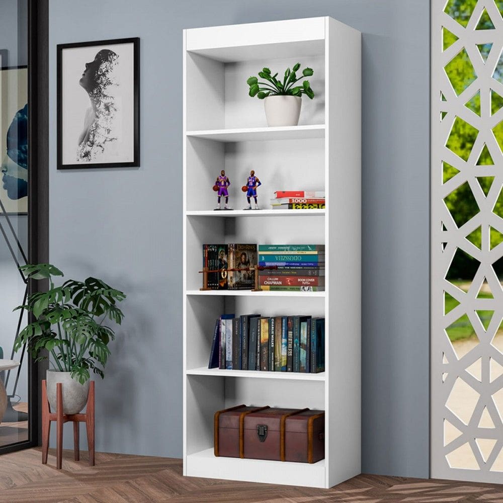 Estante para Livros Lunelli 4 Prateleiras Branco - Pnr Móveis
