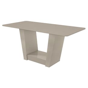 Mesa de Jantar Apogeu 170 cm Off White Tampo com Vidro - Lopas