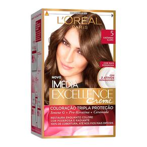 Tintura Creme Imédia Excellence L`oréal Castanho Claro 5 Kit
