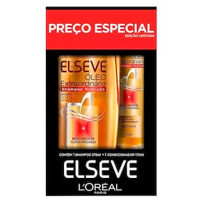 Elseve Óleo Extraordinário Nutrição Shampoo 375ml e Condicionador 70ml Preço Especial Edição Limitada