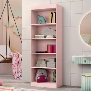 Estante para Livros Lunelli 4 Prateleiras Rose - Pnr Móveis
