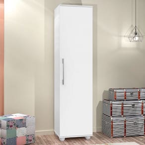 Armário Multiuso Lituânia 1 Porta 4 Prateleiras Branco - Pnr Móveis