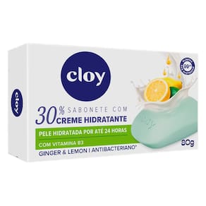 Sabonete em Barra Cloy Ginger & Lemon Antibacteriano Creme Hidratante 80g