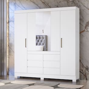 Guarda Roupa Roupeiro Casal 04 Portas Cádis Branco Demóbile