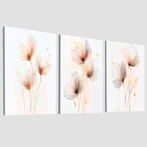 Quadro Decorativo Trio Flor Minimalista Elegância