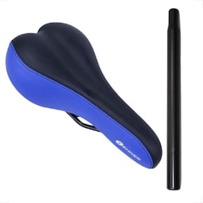 Banco Selim assento Shiver Bike Mtb Confortável Bicicleta Bundao Costurado + Canote 27.2 x 350mm