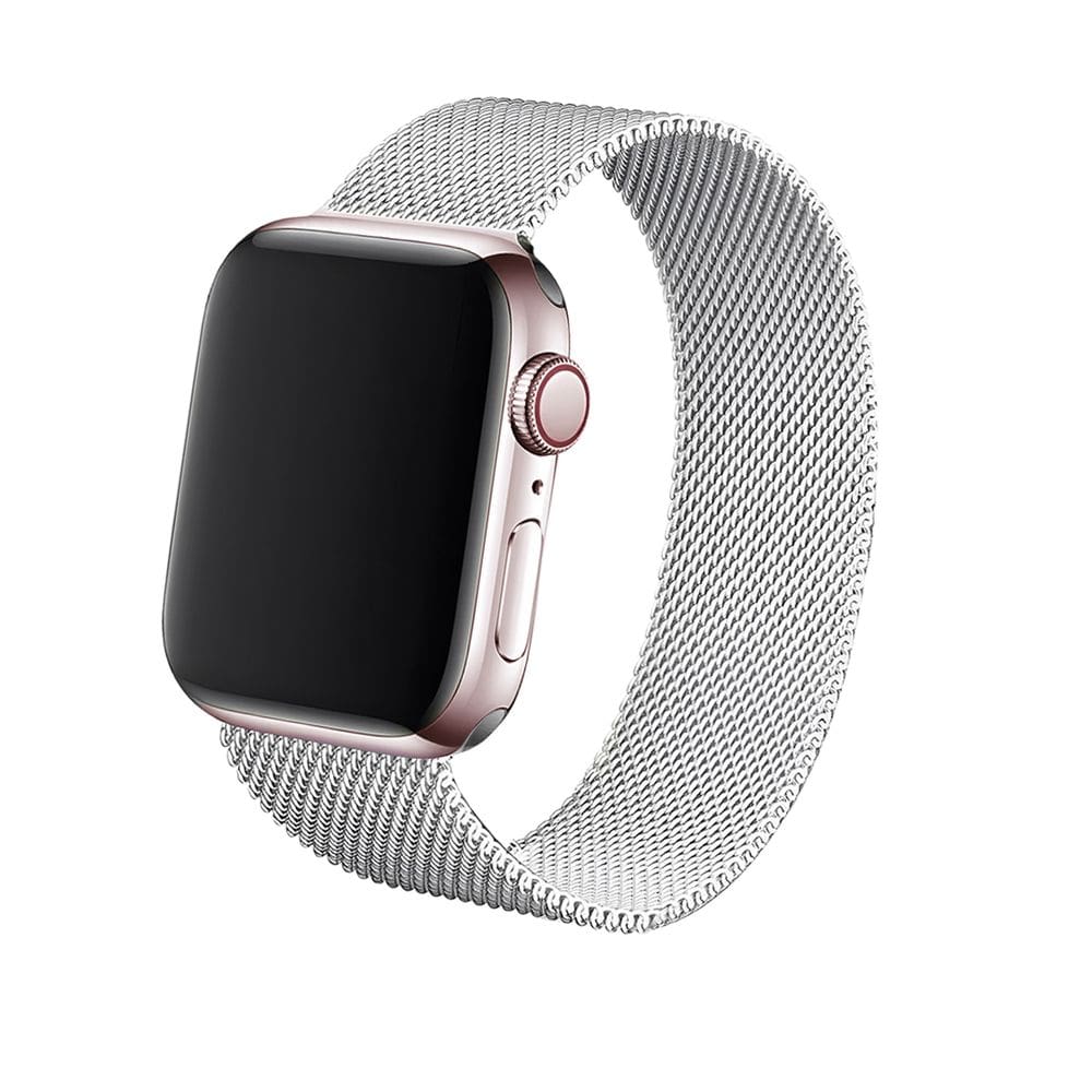 Relógio Smartwatch W34S Rosê com Pulseira de Aço Removível Monitor Cardiaco - Prata