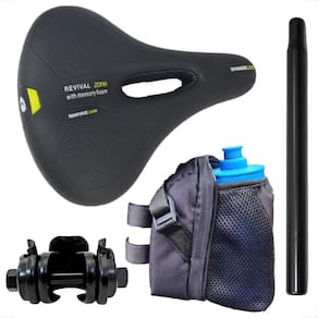 Selim Bicicleta Banco 2 Molas Confortavel + Canote + Castanha carrinho + Bolsa com suporte garrafa