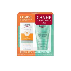 Eucerin Sun Oil Control FPS 60 Protetor Solar 50ml Ganhe Dermo Pure Gel de Limpeza 75ml