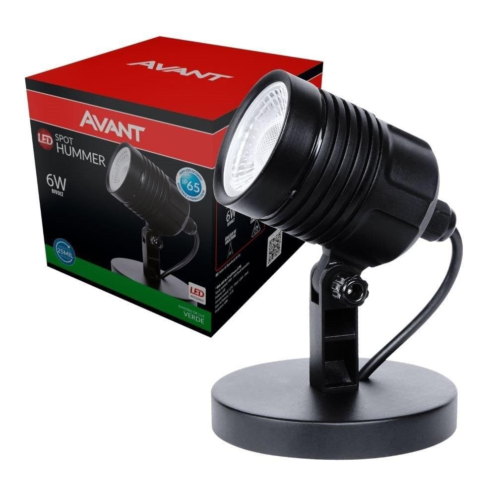 Spot Avant LED Hummer de Sobrepor Verde IP65 - 6W, Bivolt, Preto