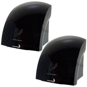 2 Secadores de Mãos Automático 12 m/s Elétrico 1500W Sensor Banheiro Preto 220V Importway