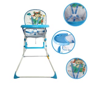 Cadeira Alta Alimentação Infantil Porta Copo Papá Azul Avião