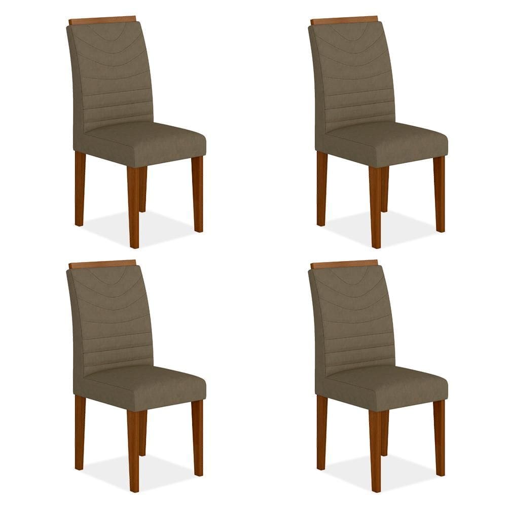 Kit 4 Cadeiras Lima Wood Sala De Jantar Cinam/capuc - Móveis Arapongas