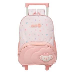 Mochila de Rodinhas Lilica Ripilica Com Alça Aquarela Rosa