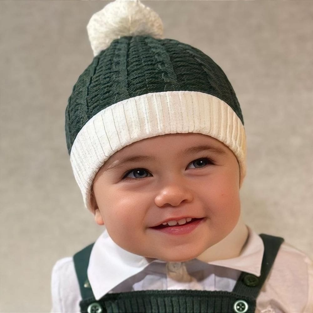 Gorro Tricô Kids Natalino Verde