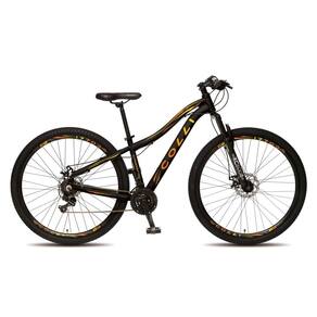 Bicicleta Colli Eudora Disco Câmbio Traseiro Shimano Aro 29 Aero Freios a Disco Preto Laranja Neon